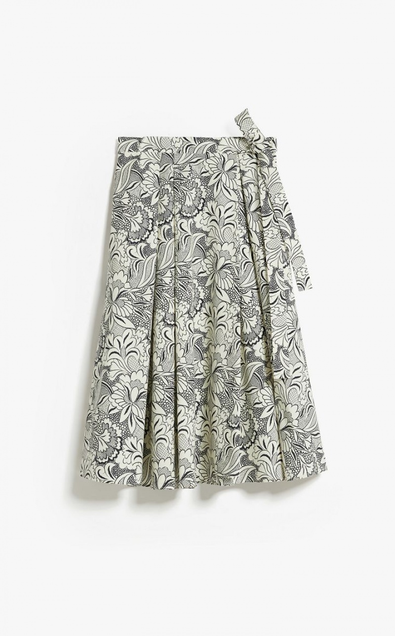 BLACK MaxMara Wrap In Printed Faille Skirts | MMR593723