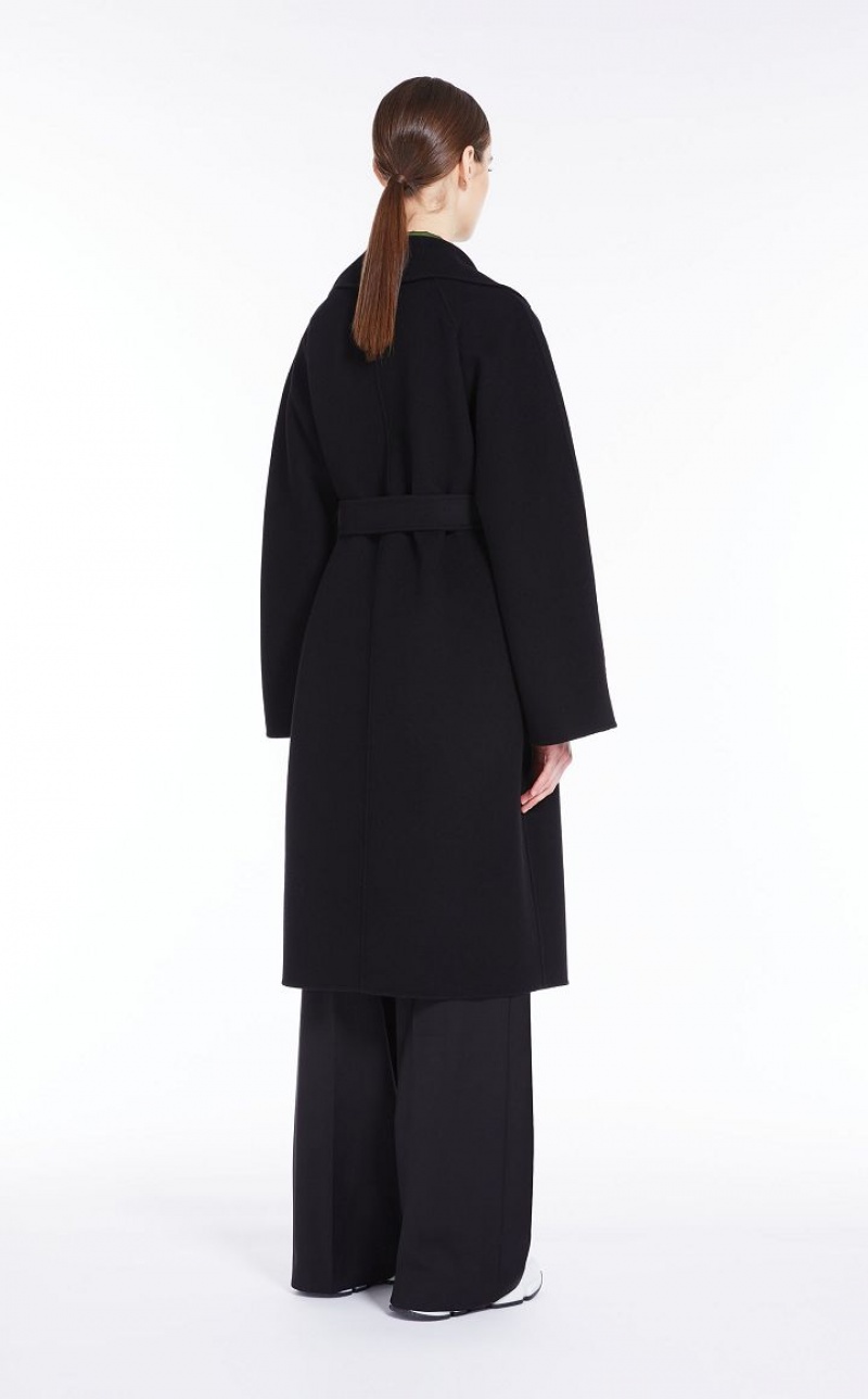 BLACK MaxMara Wrap In Wool Coats | MMR593916