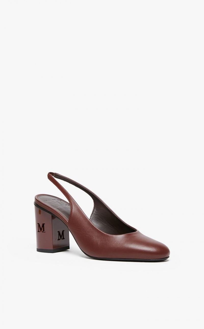 BORDEAUX MaxMara Nappa Leather Slingbacks Décolleté | MMR594197