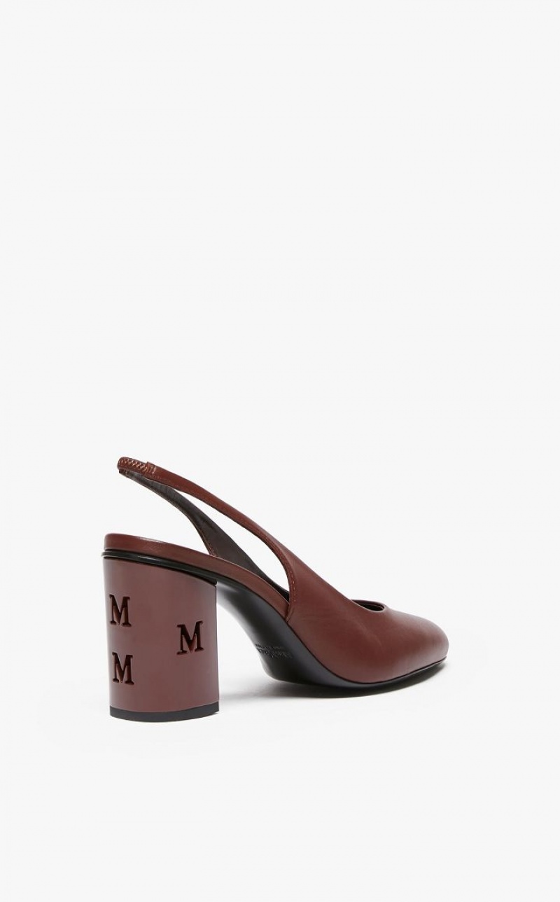 BORDEAUX MaxMara Nappa Leather Slingbacks Décolleté | MMR594197