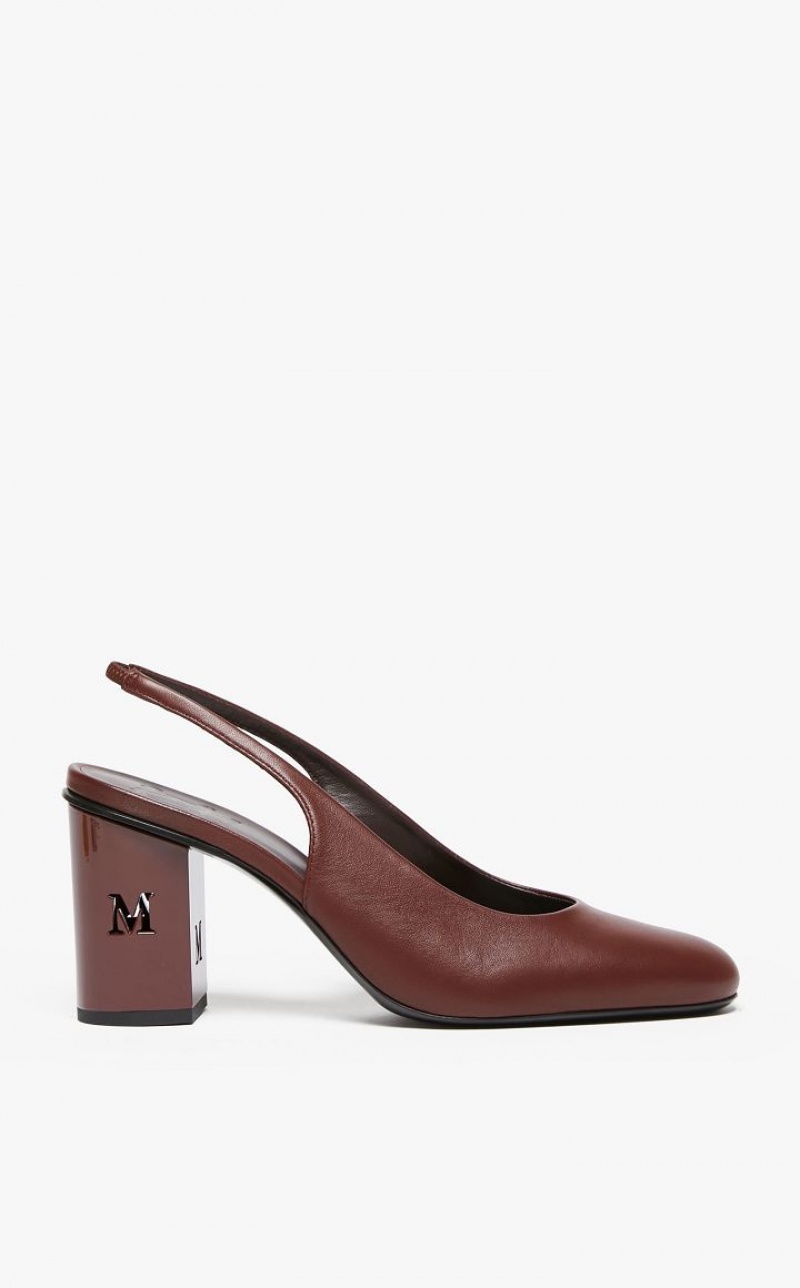 BORDEAUX MaxMara Nappa Leather Slingbacks Décolleté | MMR594197