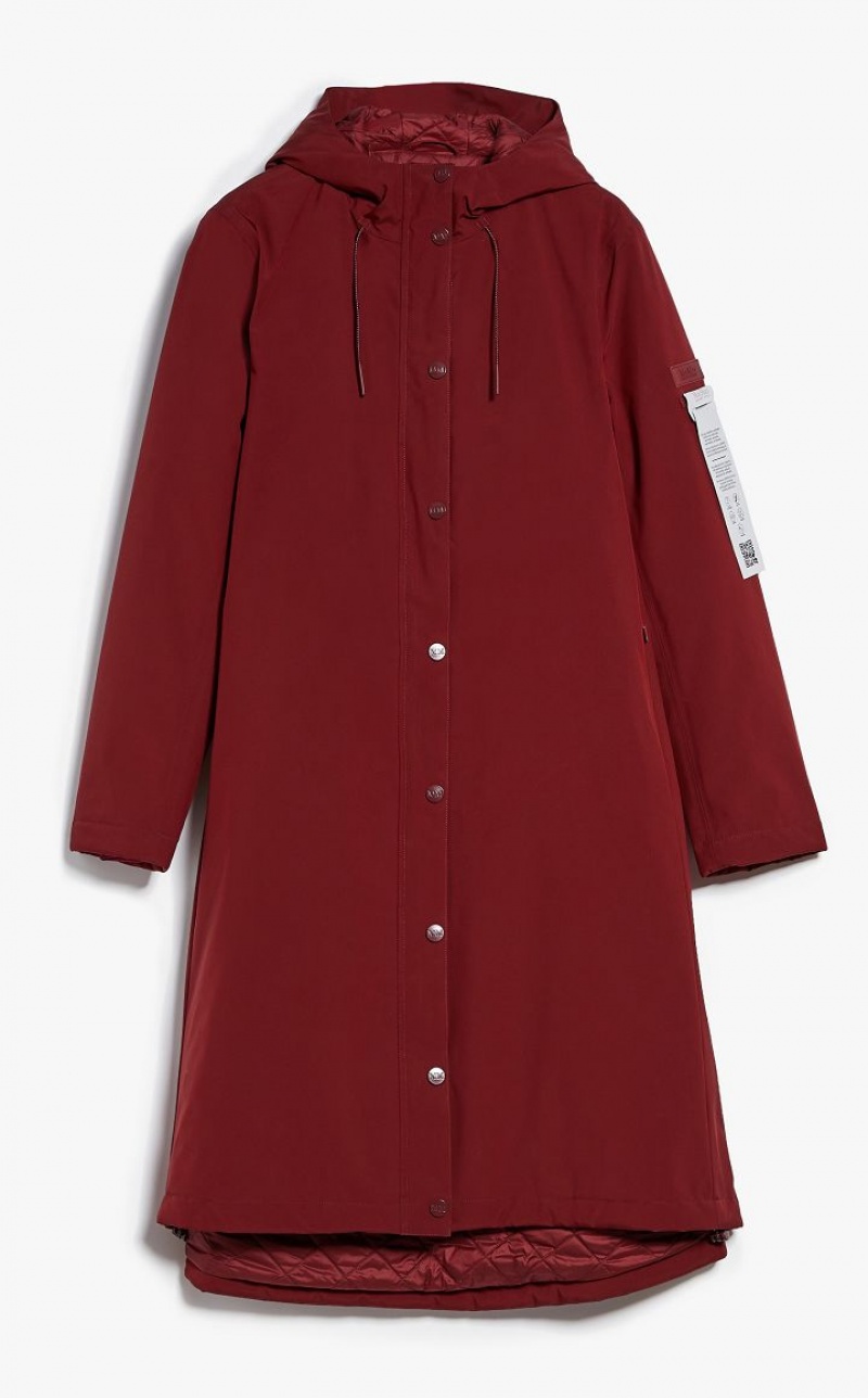 BORDEAUX MaxMara Rubberised-look Canvas Parka Padded | MMR593971