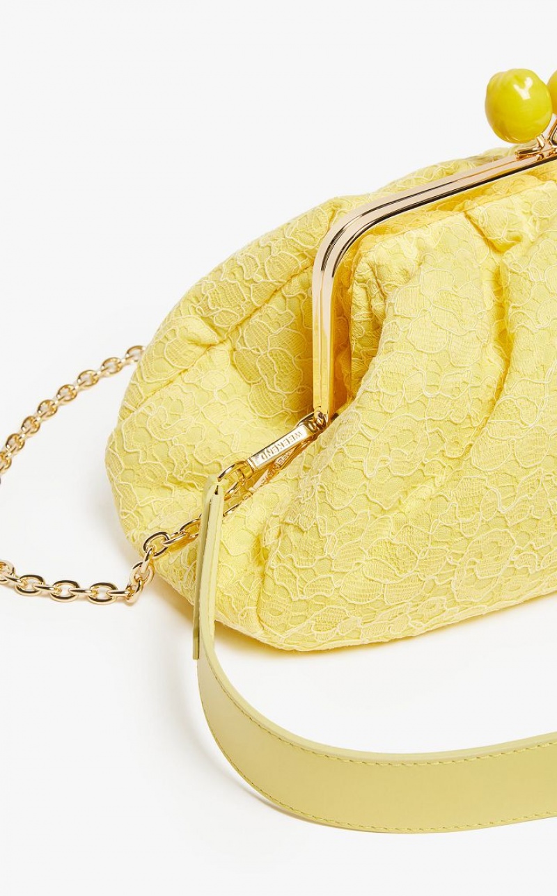 BRIGHT YELLOW MaxMara Hommage À La France Pasticcinoin Lace Weekend Bag | MMR594173