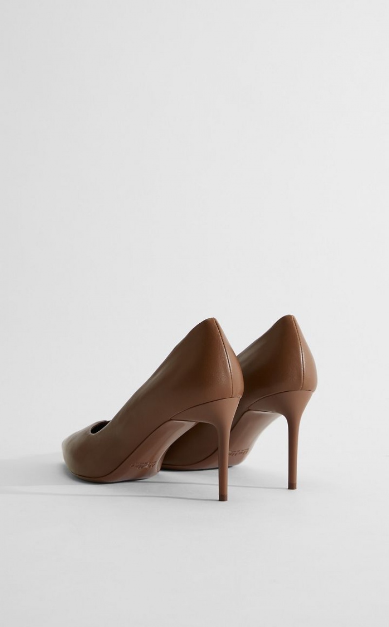 BROWN MaxMara Nappa Leather Court Décolleté | MMR594205