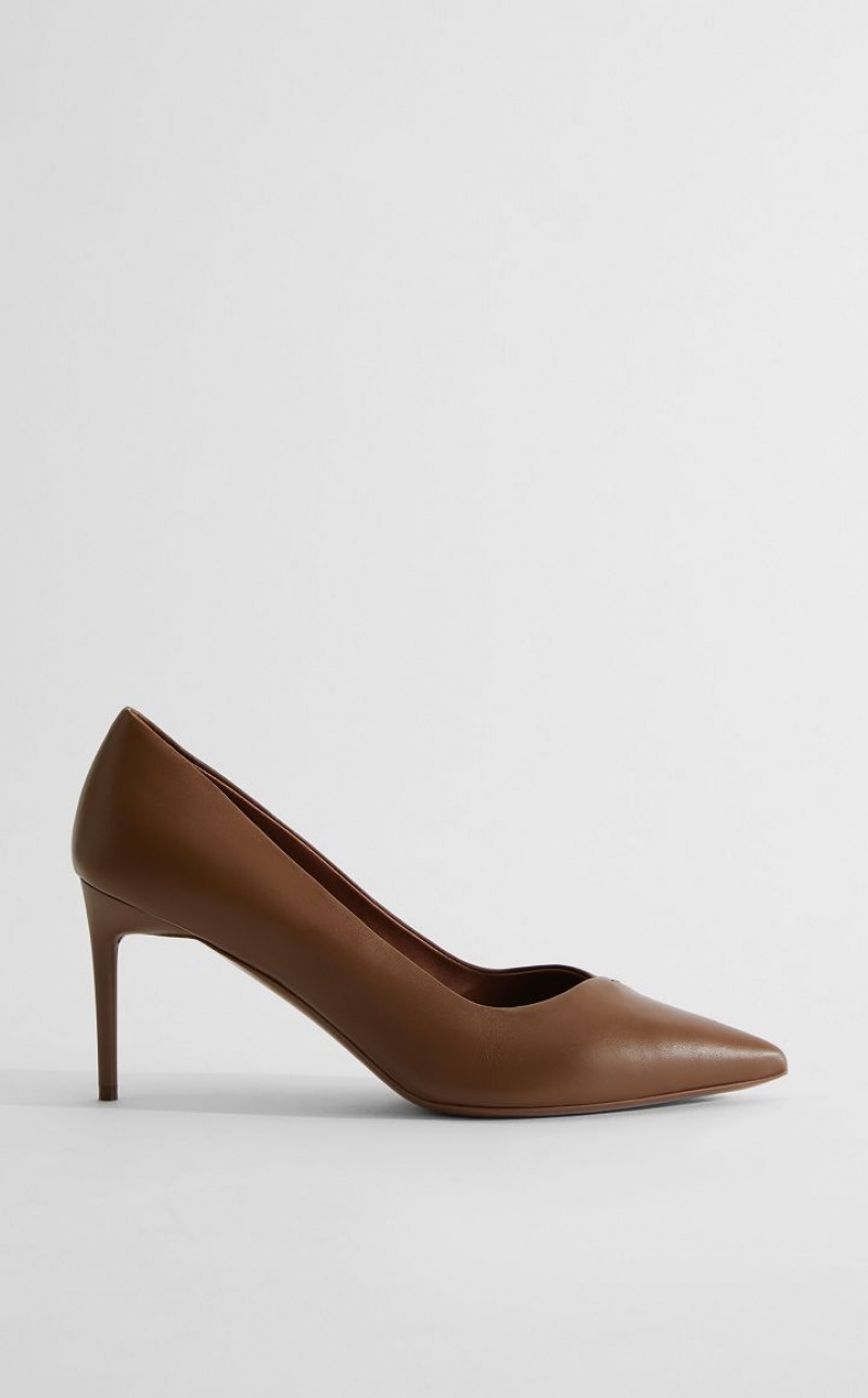 BROWN MaxMara Nappa Leather Court Décolleté | MMR594205