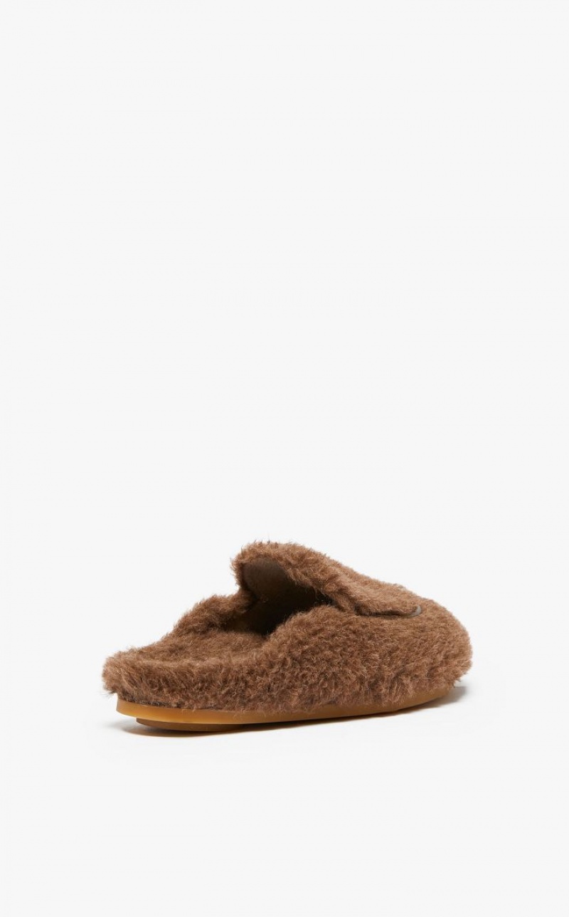 BROWN MaxMara Teddy Mules Flat Shoes | MMR594219