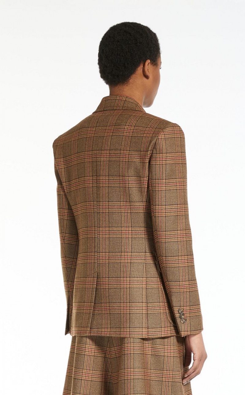 BROWN MaxMara Wool Twill Blazers | MMR594050