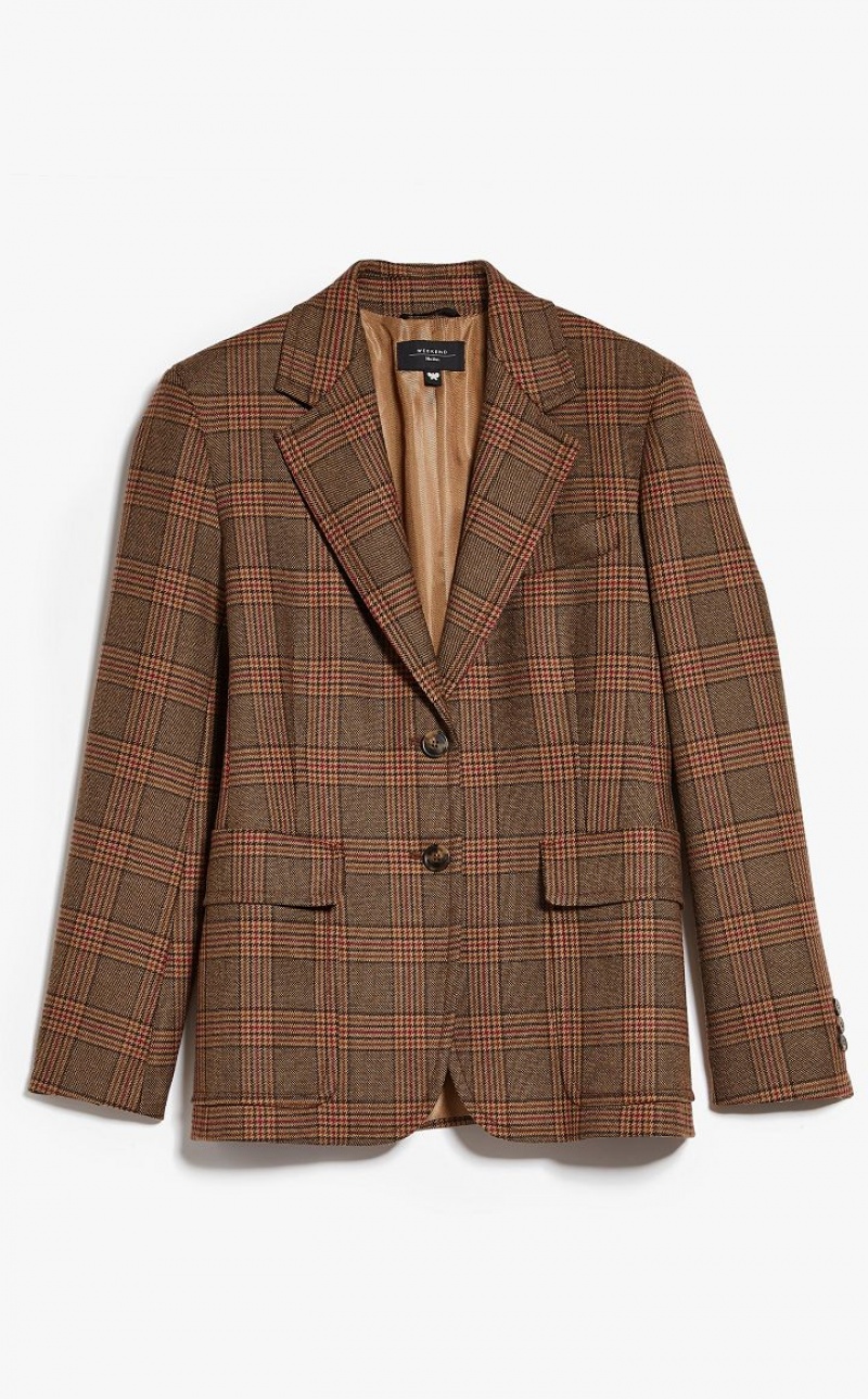 BROWN MaxMara Wool Twill Blazers | MMR594050