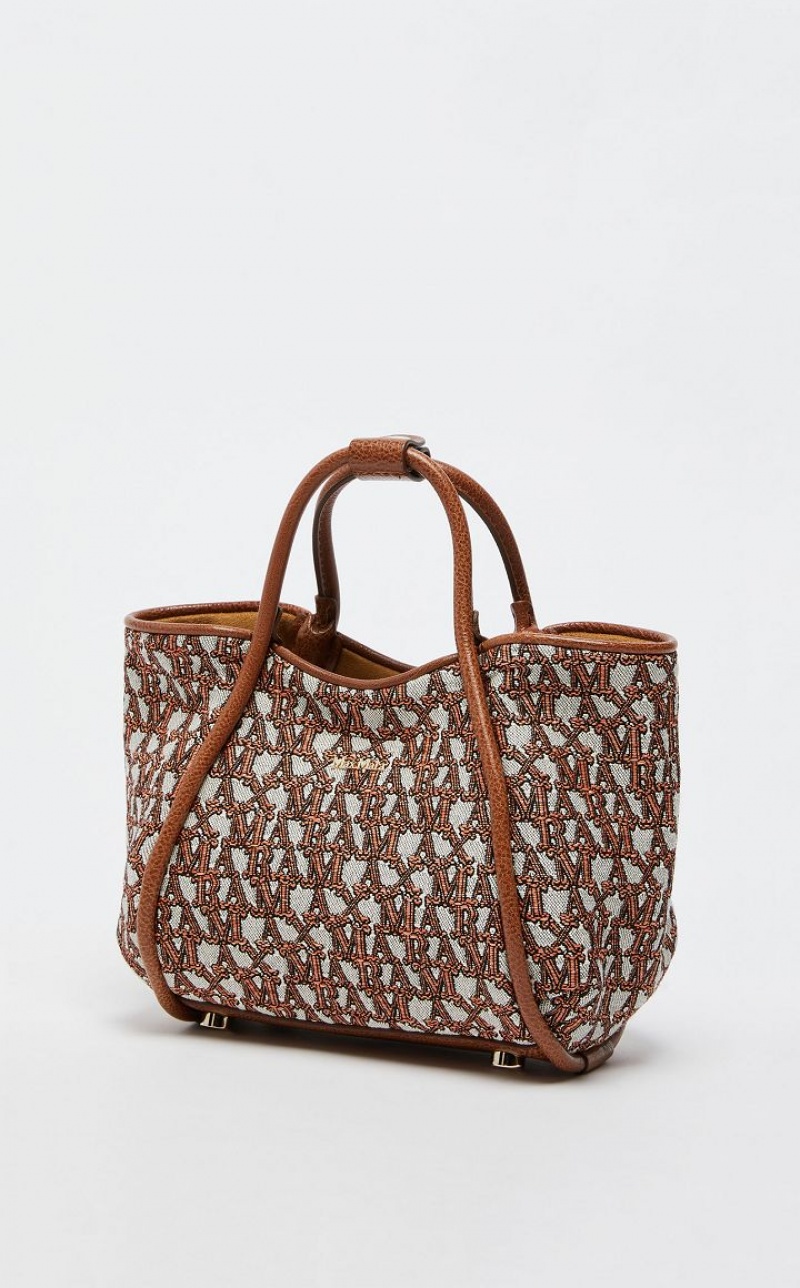 BROWN ORANGE MaxMara In jacquard  Marine Bag | MMR594126