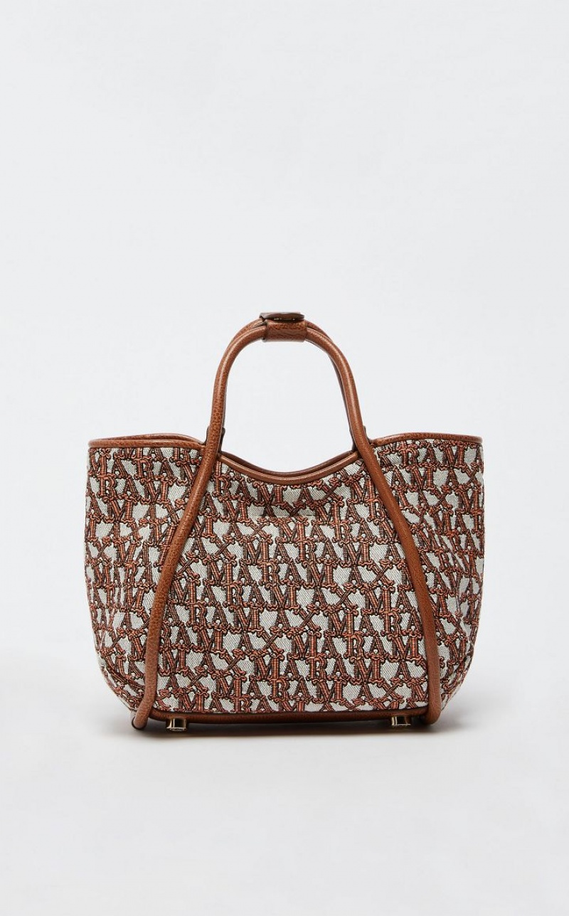 BROWN ORANGE MaxMara In jacquard  Marine Bag | MMR594126