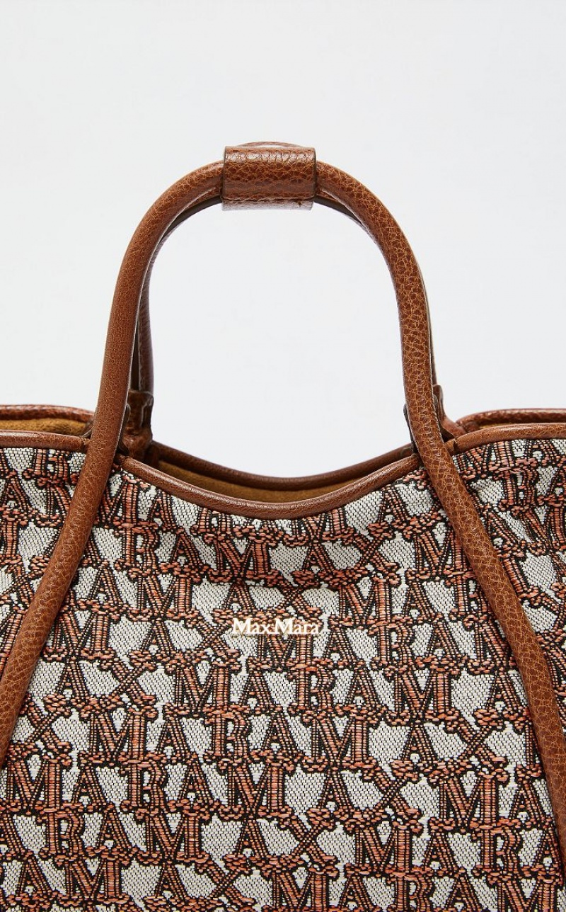 BROWN ORANGE MaxMara In jacquard  Marine Bag | MMR594126