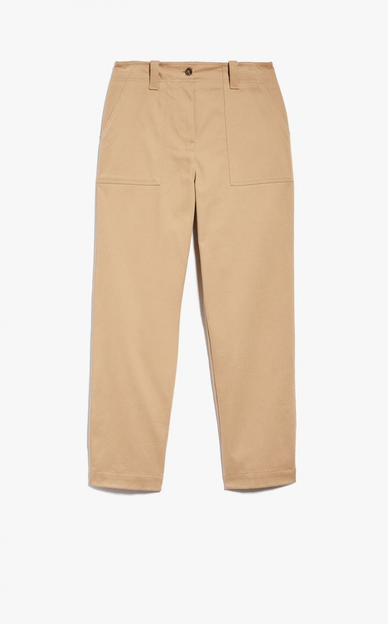 CAMEL MaxMara Cotton Drill Trousers | MMR593814