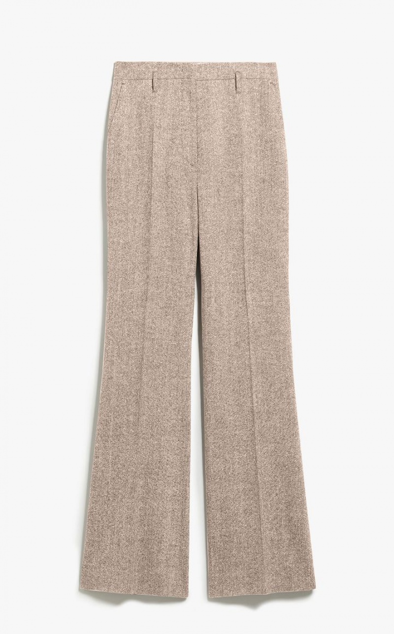 CAMEL MaxMara Flared Stretch Wool Suit | MMR593533