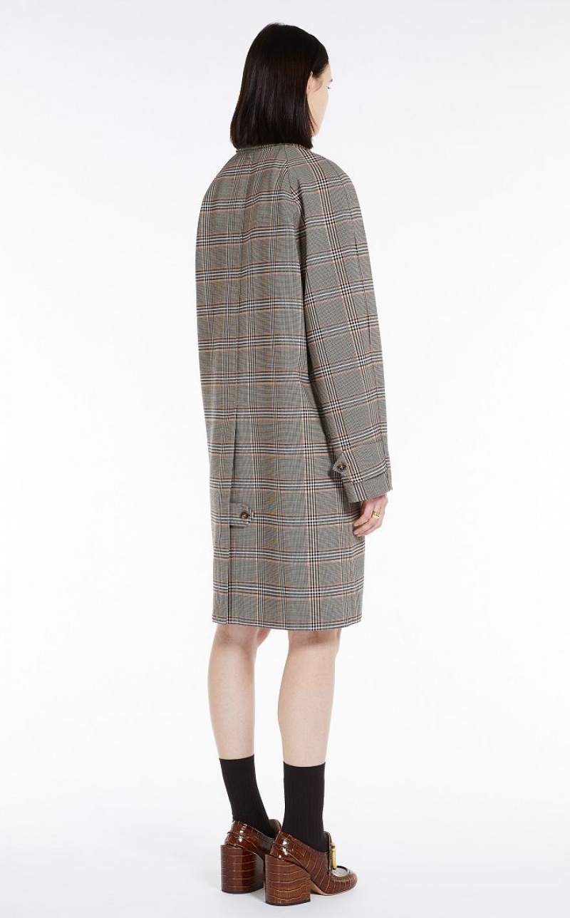 CAMEL MaxMara Glen Plaid Duster Coats | MMR593833