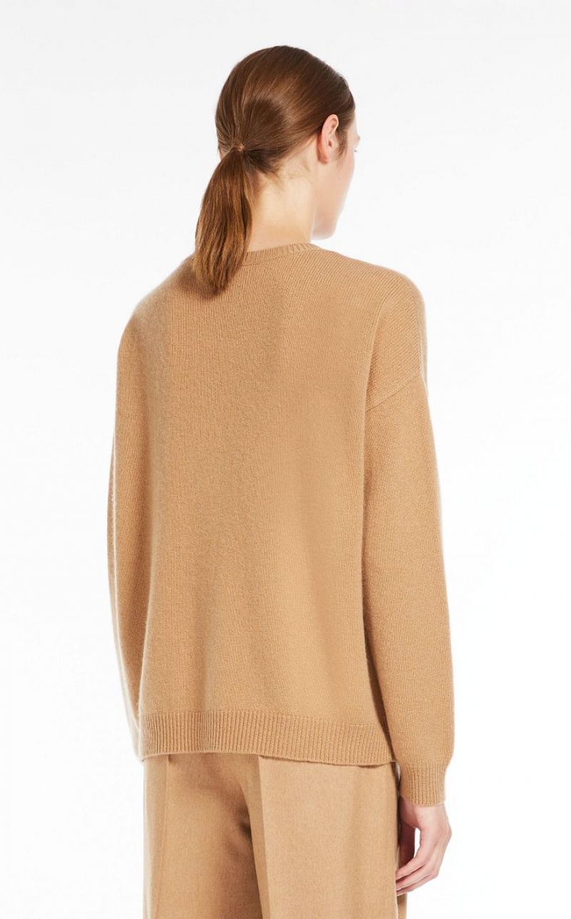 CAMEL MaxMara Jewel Embroidered Cashmere Knitwear | MMR593426