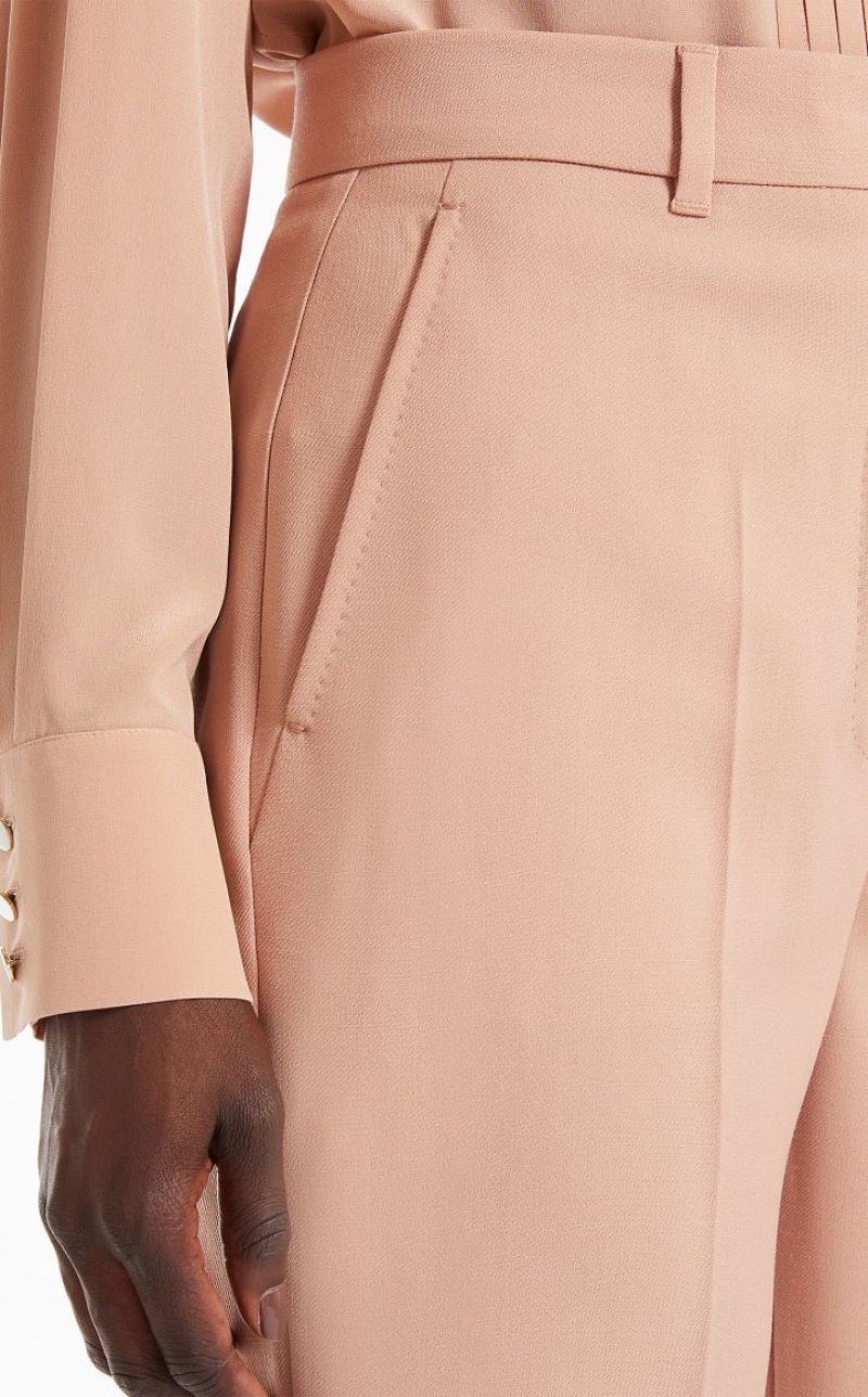 CAMEL MaxMara Long Wool Crepe Suit | MMR593534