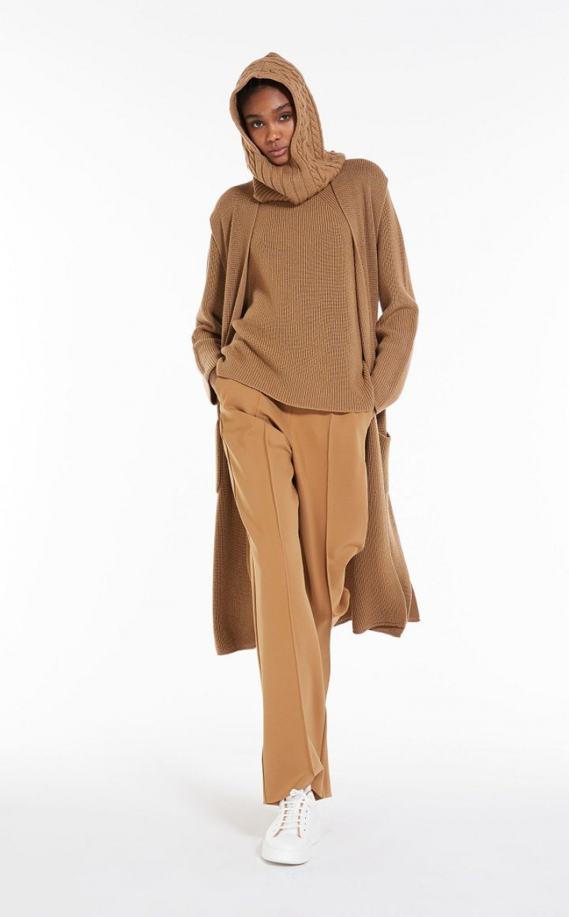 CAMEL MaxMara Milano-fabric Trousers | MMR593819