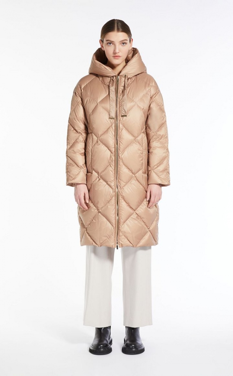 CAMEL MaxMara Parka In Quilted Water-resistant Canvas Padded | MMR593995