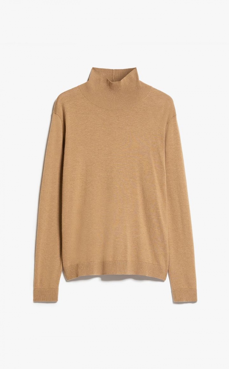 CAMEL MaxMara Silk And Wool Yarn Knitwear | MMR593468