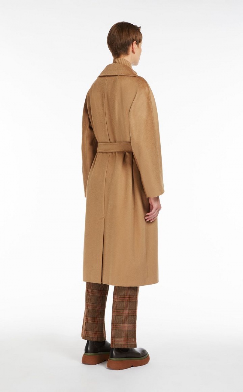 CAMEL MaxMara Wool Broadcloth Coats | MMR593914