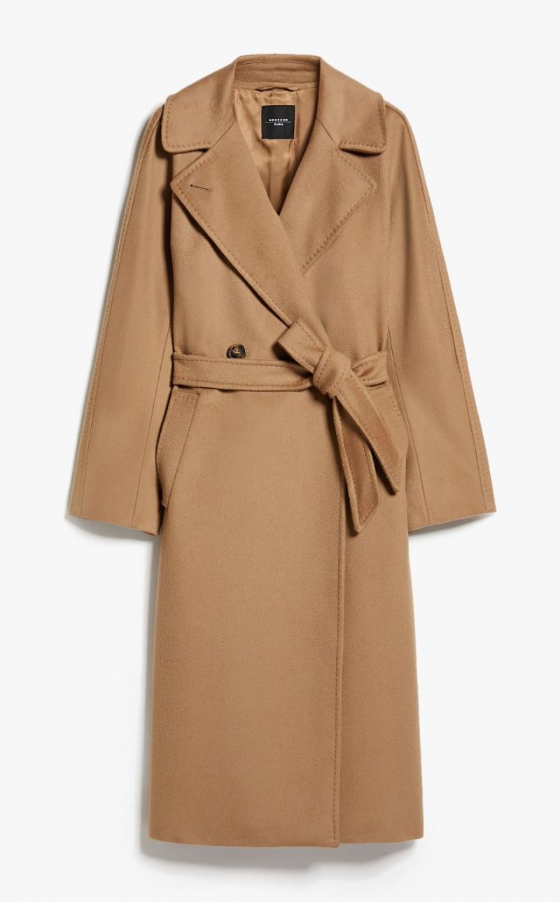 CAMEL MaxMara Wool Broadcloth Coats | MMR593914