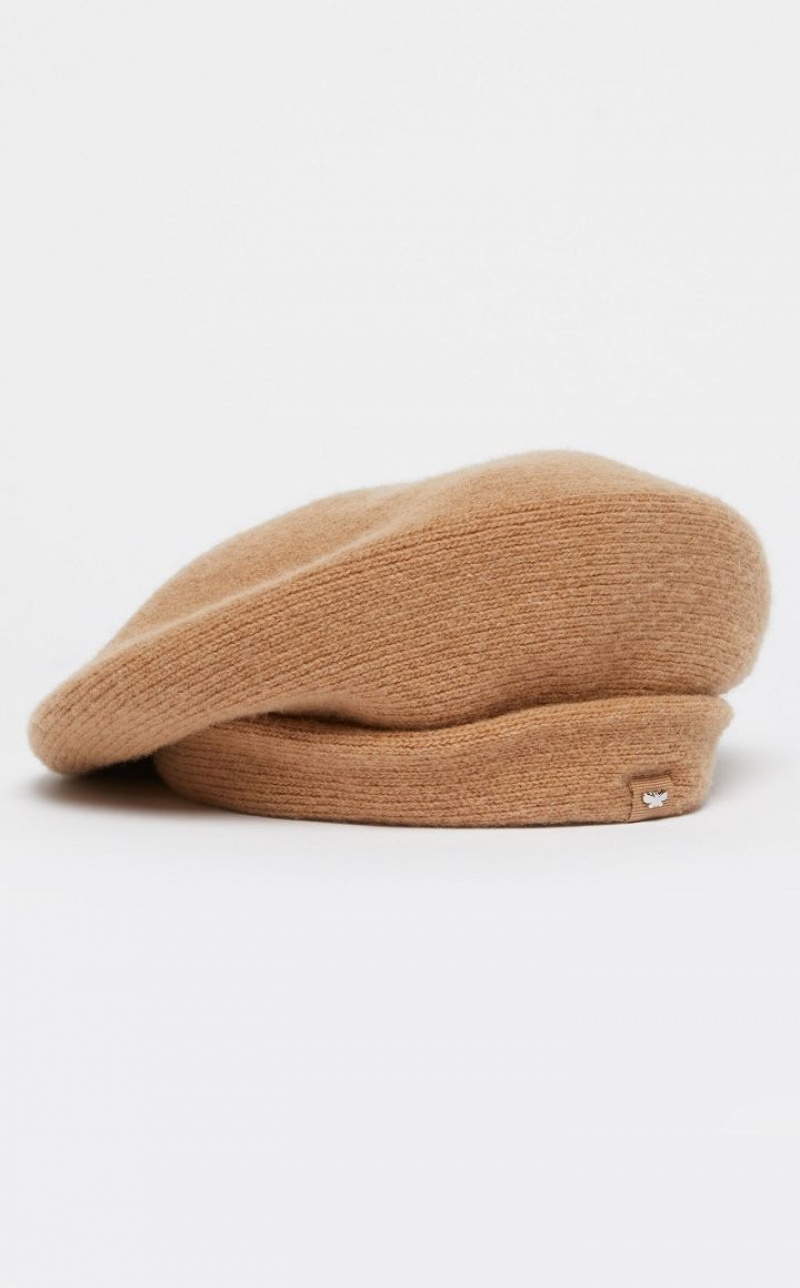 CAMEL MaxMara Wool Knit Beret Hat | MMR594320