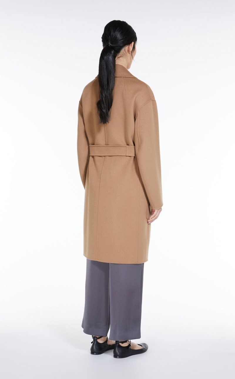 CAMEL MaxMara Wool Robe Coats | MMR593936