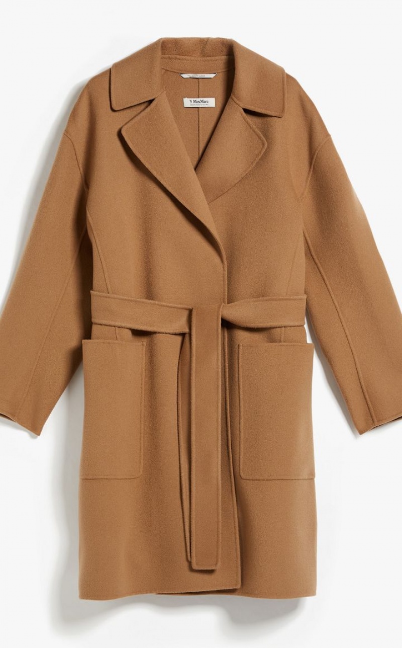 CAMEL MaxMara Wool Robe Coats | MMR593936