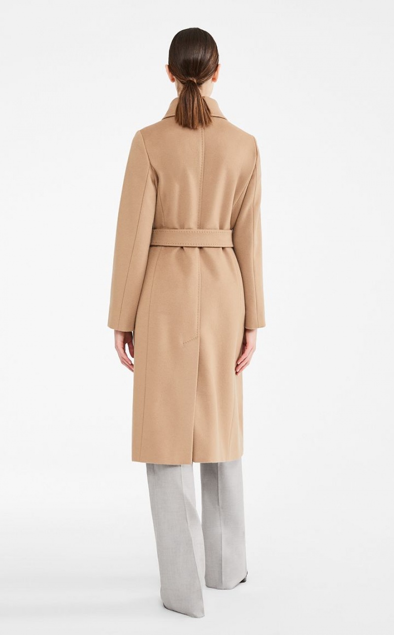 CAMEL MaxMara Wool Robe-style Coats | MMR593896