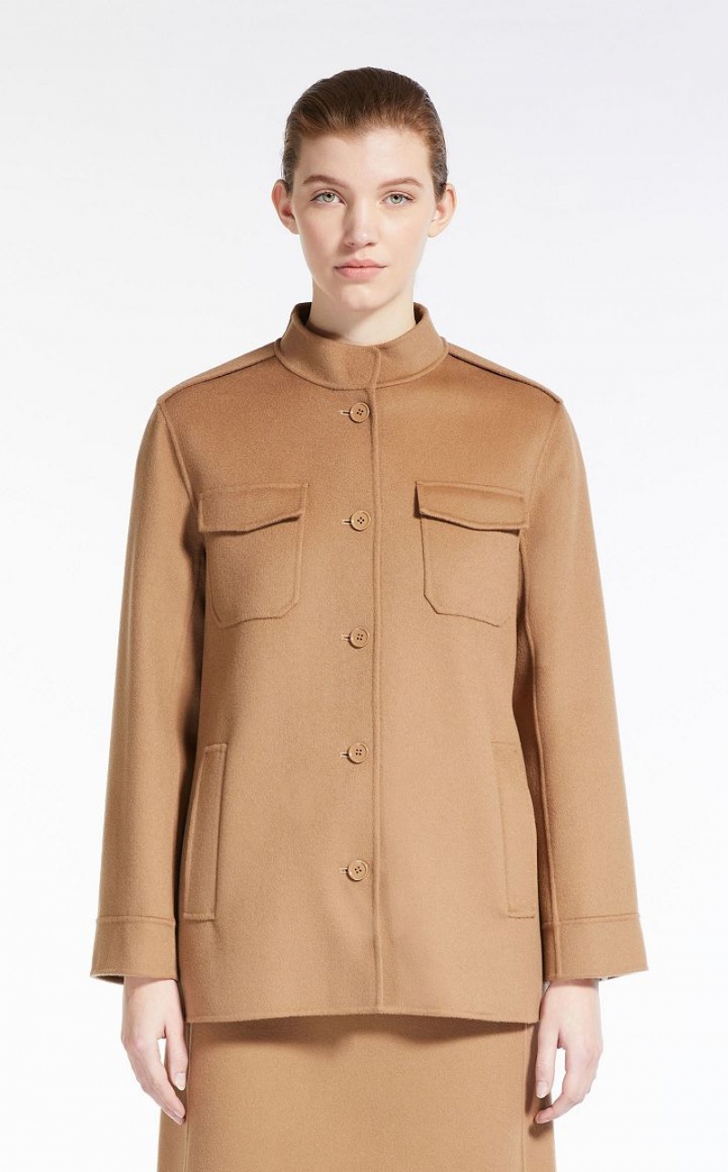 CAMEL MaxMara Wool Saharan Jackets | MMR594086