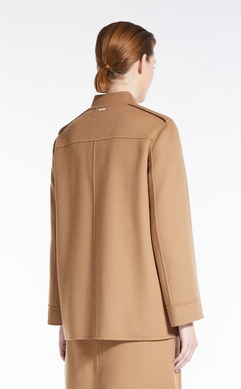 CAMEL MaxMara Wool Saharan Jackets | MMR594086