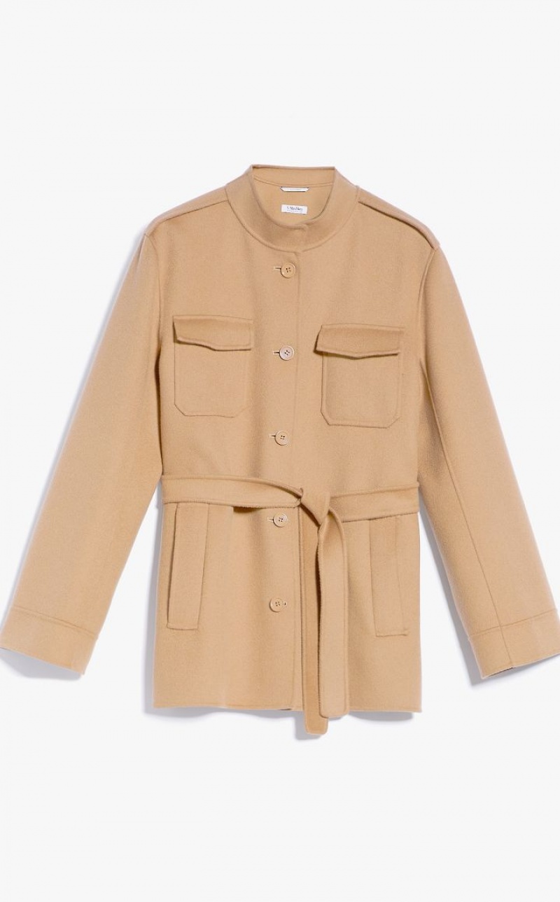 CAMEL MaxMara Wool Saharan Jackets | MMR594086