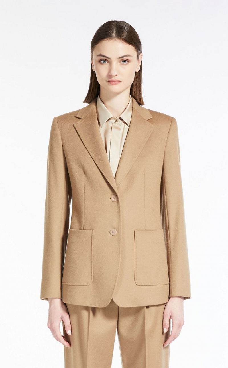 CAMEL MaxMara Wool Single-breasted Jackets | MMR594058