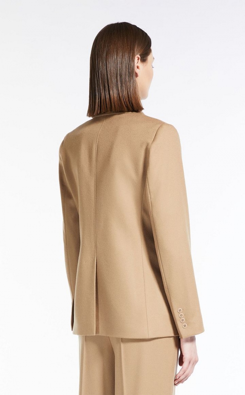 CAMEL MaxMara Wool Single-breasted Jackets | MMR594058