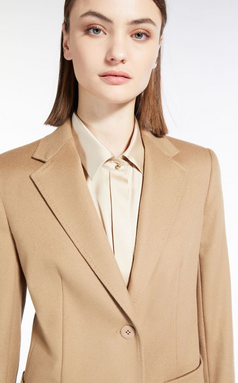 CAMEL MaxMara Wool Single-breasted Jackets | MMR594058