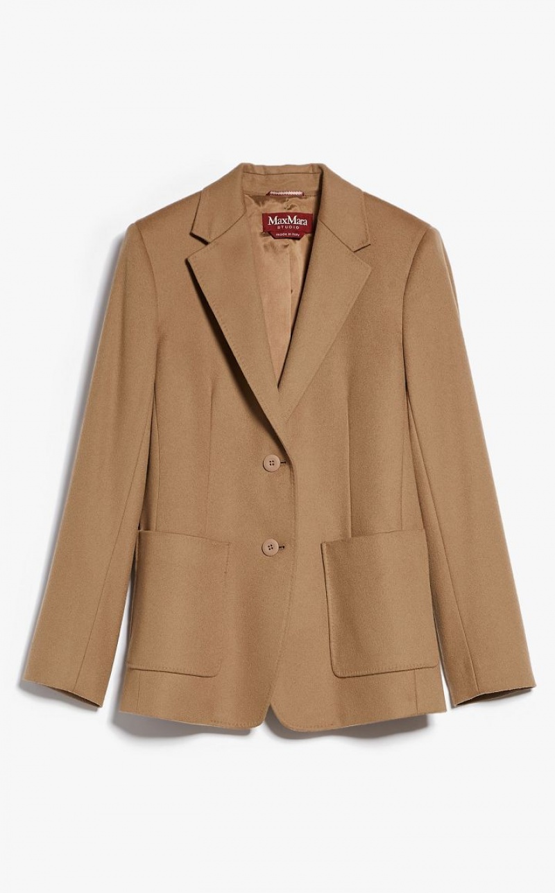 CAMEL MaxMara Wool Single-breasted Jackets | MMR594058