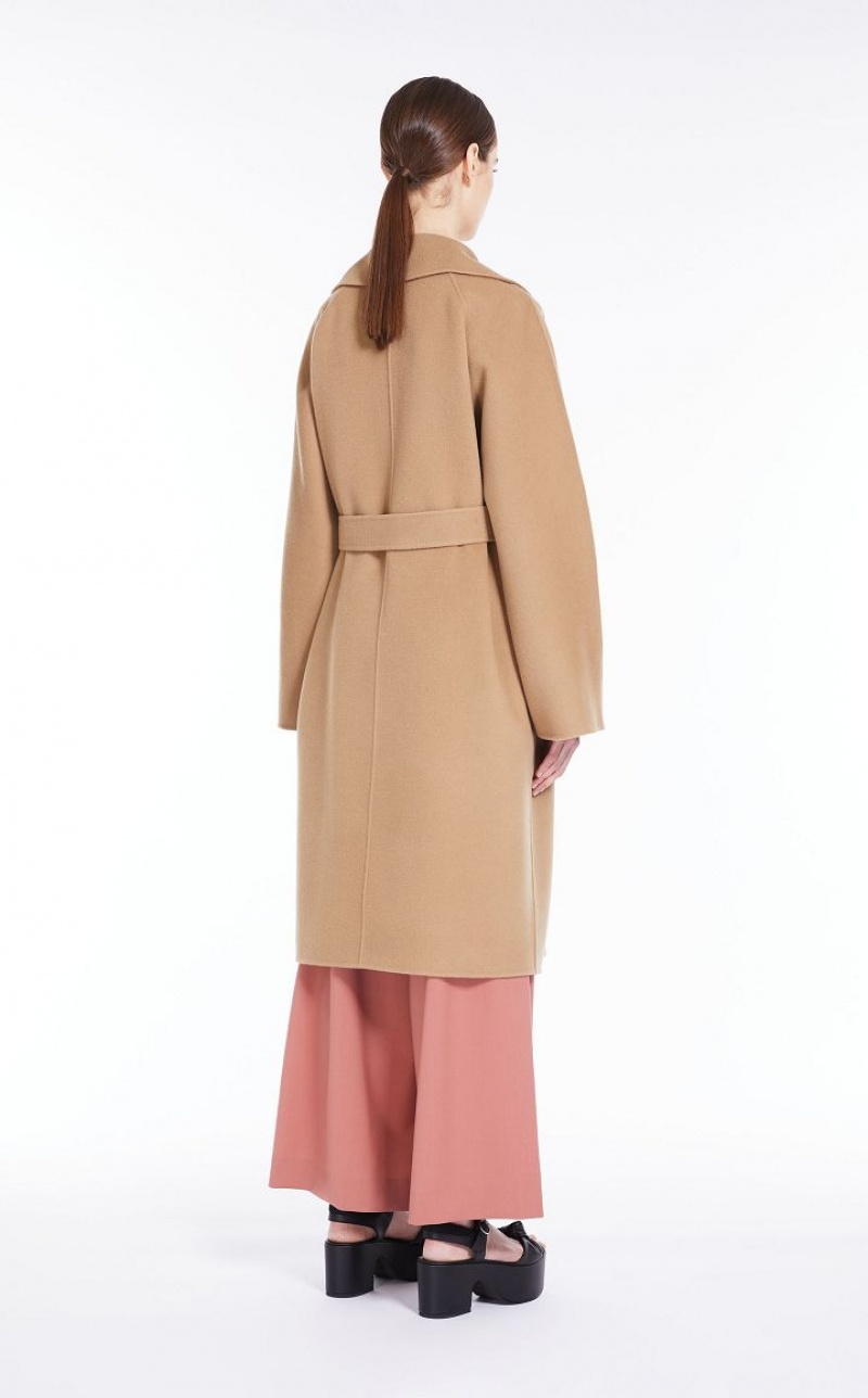 CAMEL MaxMara Wrap In Wool Coats | MMR593915