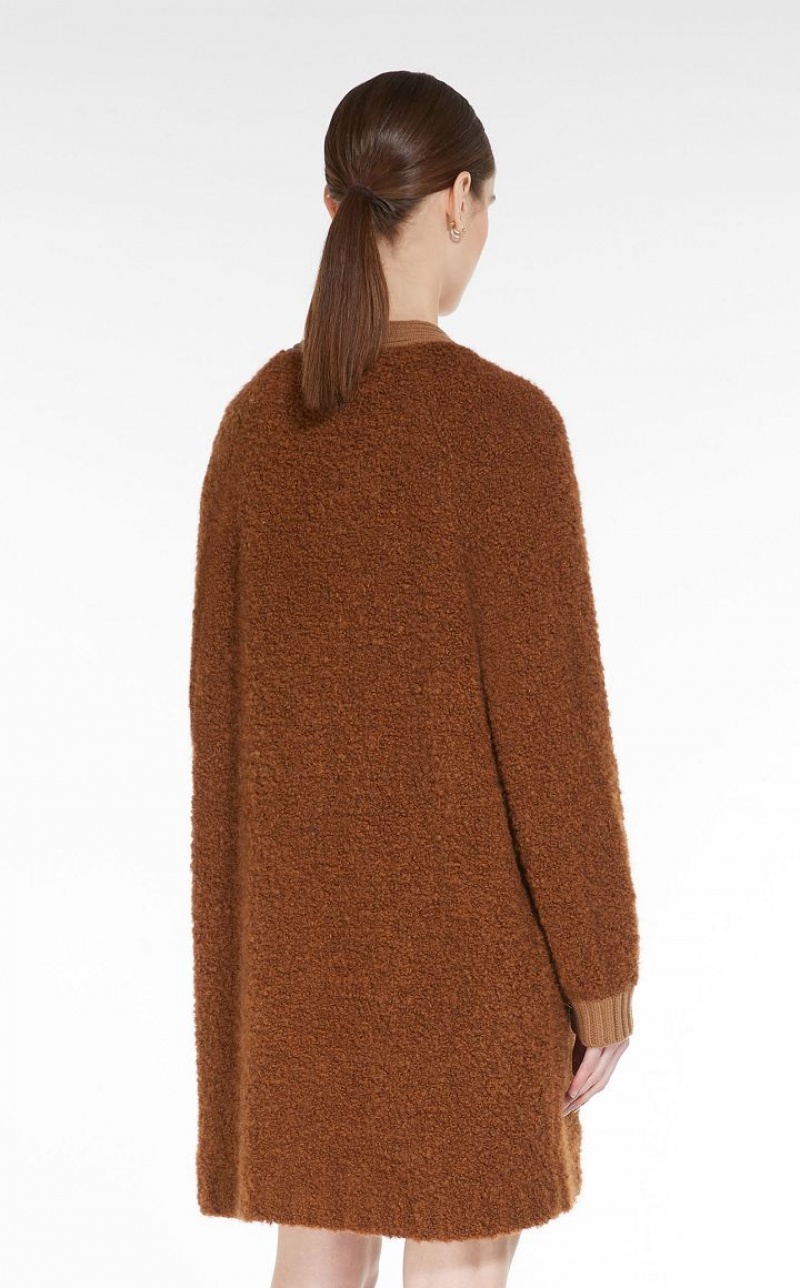 CARAMEL MaxMara Oversized Cardigan In Alpaca And Wool Knitwear | MMR593434