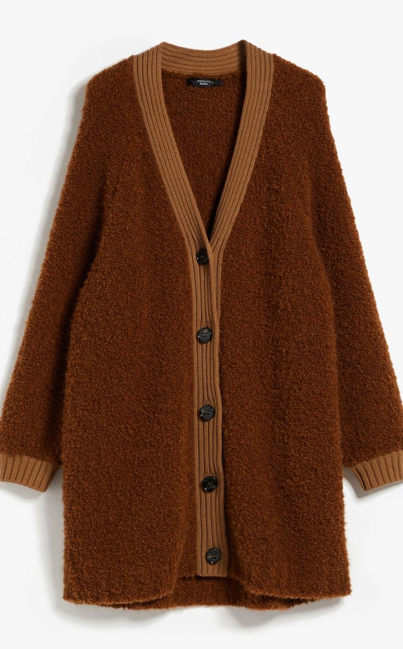 CARAMEL MaxMara Oversized Cardigan In Alpaca And Wool Knitwear | MMR593434