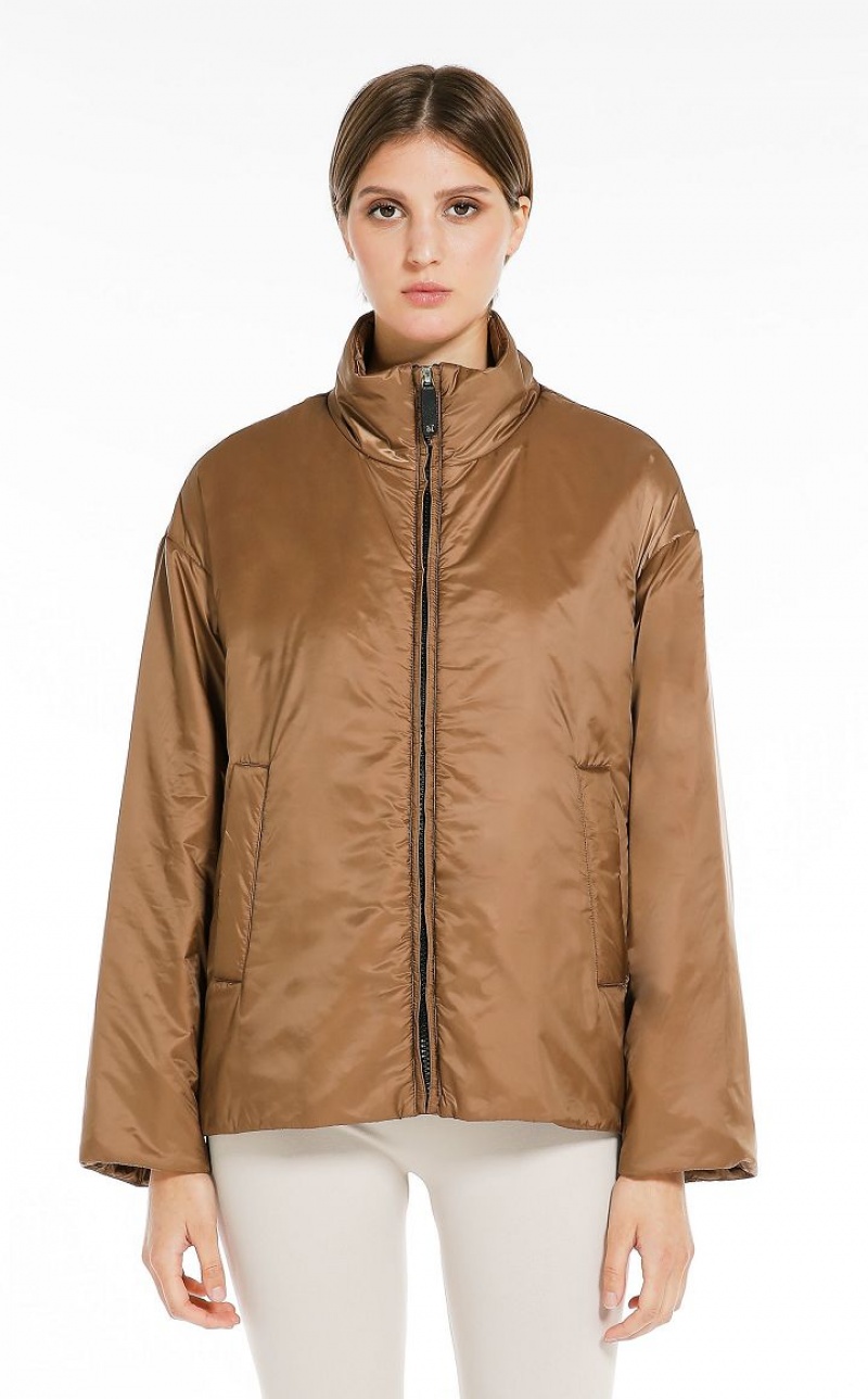 CARAMEL MaxMara Water-repellent Canvas Jacket Padded | MMR593983