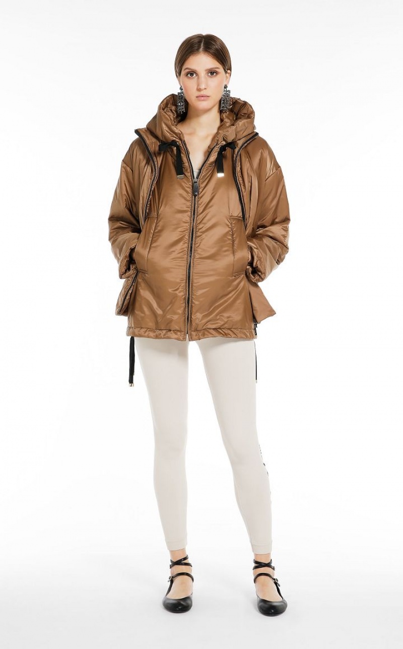 CARAMEL MaxMara Water-repellent Canvas Jacket Padded | MMR593983