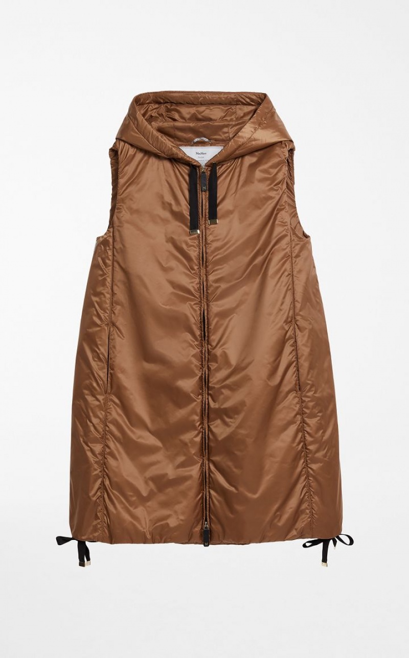 CARAMEL MaxMara Water-resistant Technical Canvas Gilet Padded | MMR594006