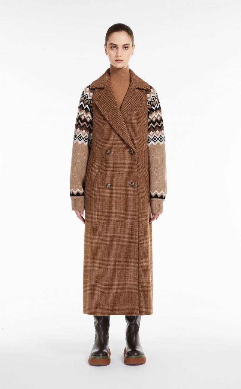 CARAMEL MaxMara Wool Broadcloth Coats | MMR593905