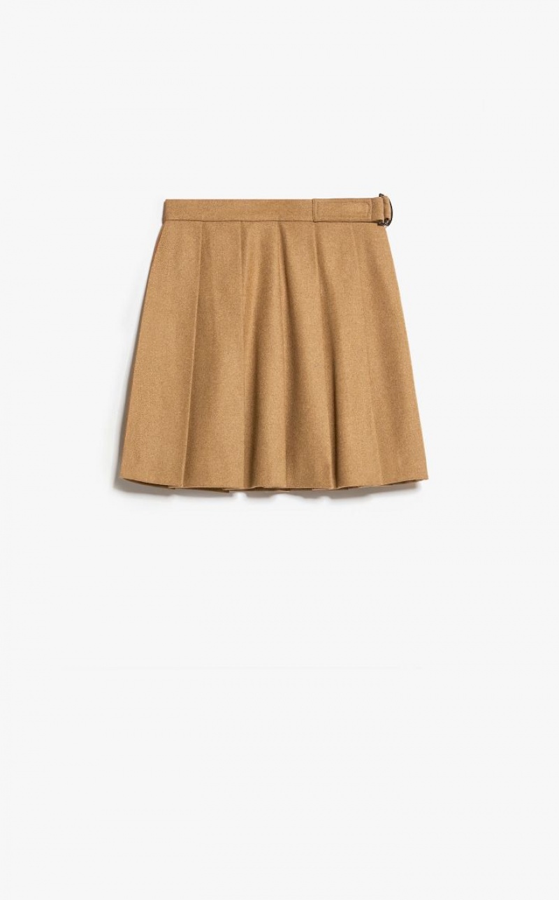 CARAMEL MaxMara Wool Flannel Skirts | MMR593705