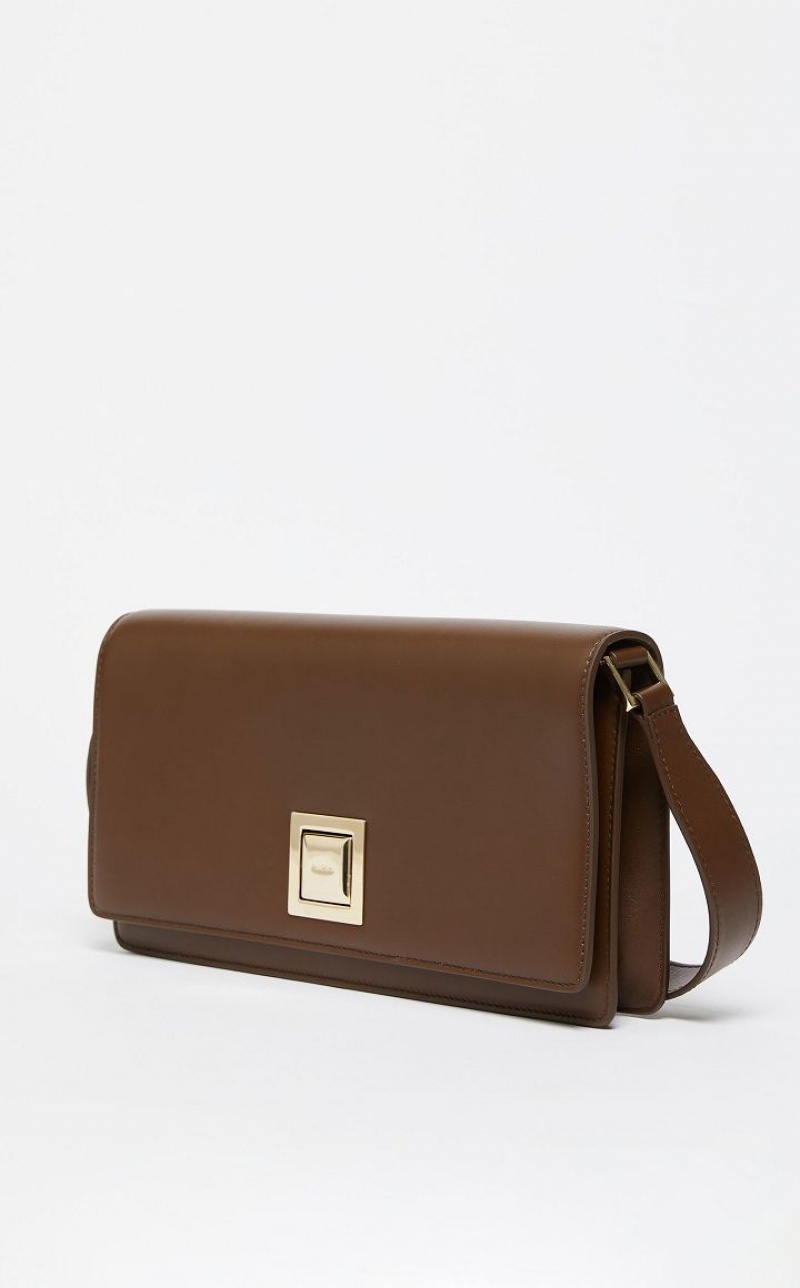 COFFEE MaxMara Leather Clutch MM Bag | MMR594123