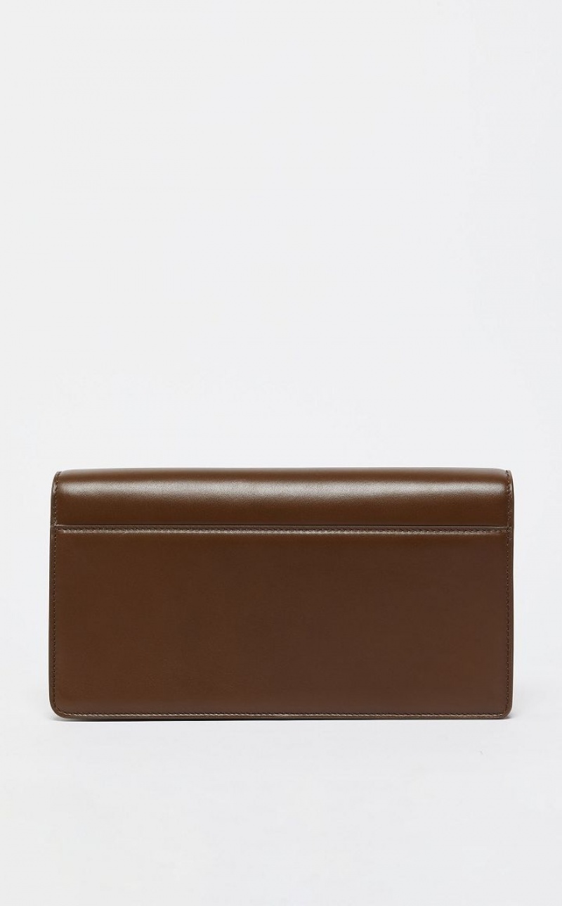 COFFEE MaxMara Leather Clutch MM Bag | MMR594123