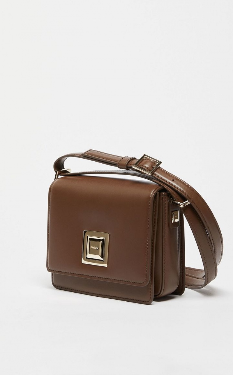 COFFEE MaxMara Small Leather MM Bag | MMR594118