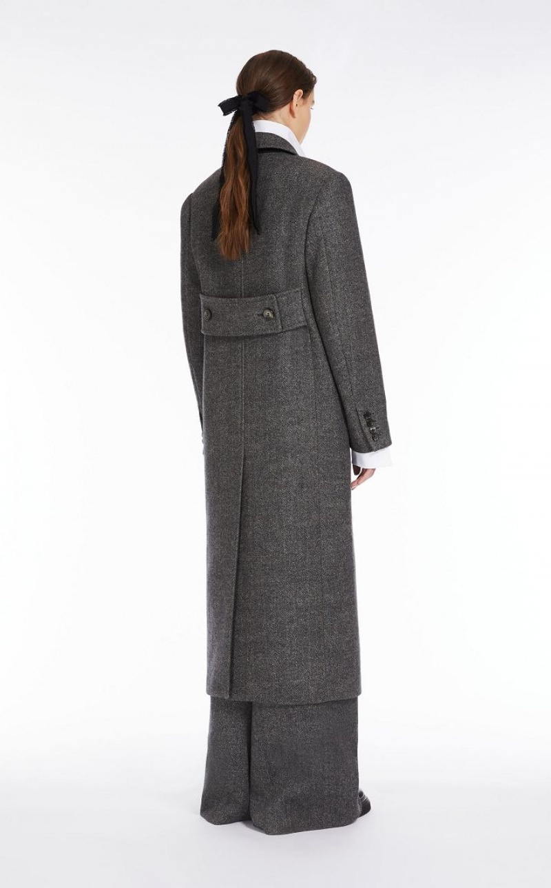 DARK GREY MaxMara Masculine Wool Coats | MMR593827