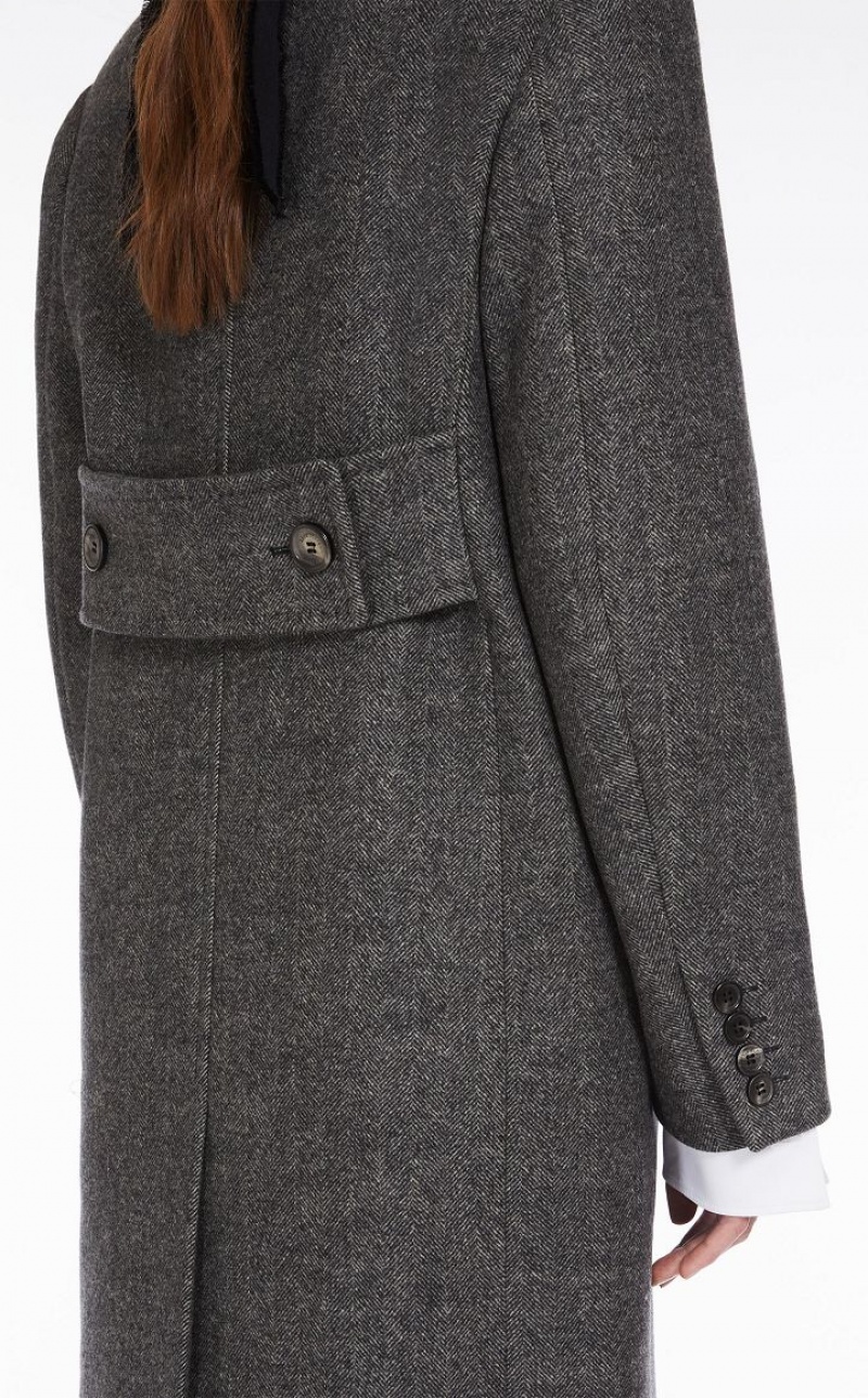 DARK GREY MaxMara Masculine Wool Coats | MMR593827