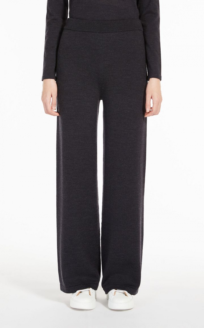 DARK GREY MaxMara Wool Yarn Trousers | MMR593791